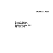 Vauxhall Adam 2012 manual cover