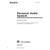 Sony ZS-YN7 manual cover