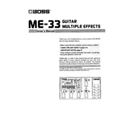 Boss ME-33 manual cover