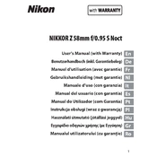 Nikon NIKKOR Z 58mm f/0.95 S Noct manual cover