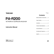 Tascam PA-R200 manual cover