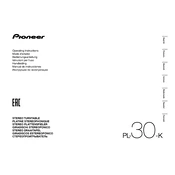 Pioneer PL-30-K manual cover