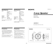 Sony XS-R1611 manual cover