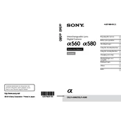 Sony DSLR-A560 manual cover