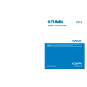 Yamaha YZ250FK YZ250F 2019 manual cover