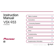 Pioneer VSX-933 manual cover