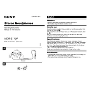 Sony MDR-E11LP manual cover