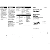 Sony SRS 67 manual cover