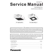 Panasonic FV-0810RS1, FV-0810RSL1 manual cover