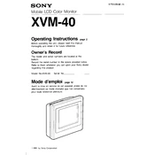 Sony XVM-40 manual cover