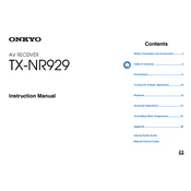 Onkyo TX NR929 manual cover