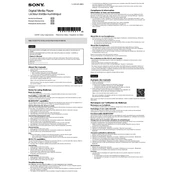 Sony NW-A100TPS manual cover