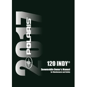 Polaris 120 Indy 2017 manual cover