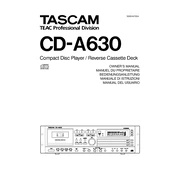 Tascam CD-A630 manual cover