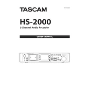 Tascam HS-2000 manual cover