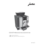 Jura Giga X3 Professional Coffee Machine manual cover