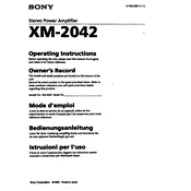 Sony XM-2042 manual cover