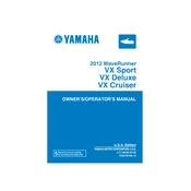 Yamaha VX Sport, VX Deluxe, VX Cruiser Waverunner 2012 manual cover