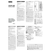 KORG XVP-20 manual cover