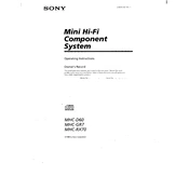 Sony MHC-D60 manual cover