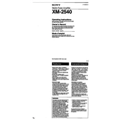 Sony XM-2540 manual cover