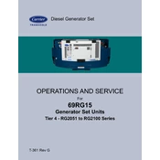 Carrier RG2051-RG2100 manual cover