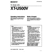 Sony XT-U500V manual cover