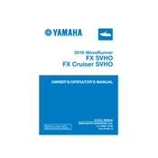 Yamaha FX SVHO, FX Cruiser SVHO Waverunner 2016 manual cover