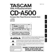 Tascam CD-A500 manual cover