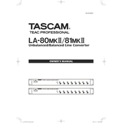 Tascam LA-80MKII manual cover