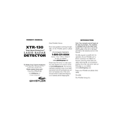 Whistler XTR130 Laser Radar Detector manual cover