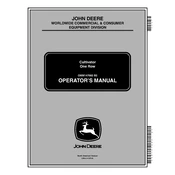 John Deere One Row Cultivator manual cover