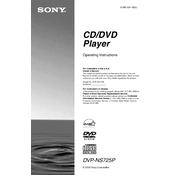 Sony DVP-NS725P manual cover