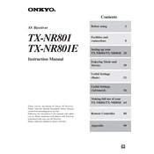 Onkyo TX NR801, TX NR801E manual cover