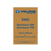 Polaris 2003 Sportsman 600, 700 manual cover