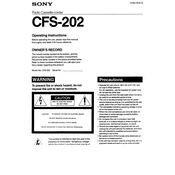 Sony CFS-202 manual cover