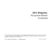 Honda Ridgeline 2012 manual cover