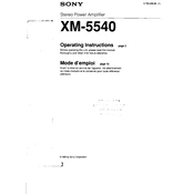 Sony XM-5540 manual cover