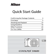 Nikon Coolpix S9600 manual cover