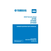 Yamaha 275E, 275SE, 275SD 2020 manual cover