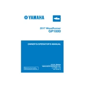 Yamaha GP1800 Waverunner 2017 manual cover