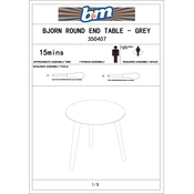 Bjorn B&M Round End Table Grey 350407 manual cover