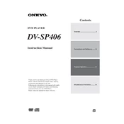 Onkyo DV SP406 manual cover