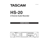 Tascam HS-20 manual cover