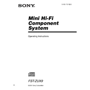 Sony FST-ZUX9 manual cover