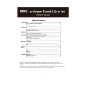 KORG prologue Sound Librarian manual cover