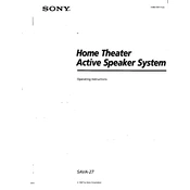 Sony SAVA 27 manual cover