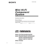 Sony MHC-GX250 manual cover