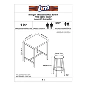 Michigan B&M 3 Piece Breakfast Bar Set 365357 manual cover