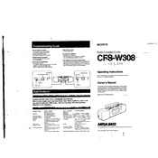 Sony CFS-W308 manual cover